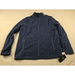 NWT PGA TOUR Men's Medium Dura Fleece Paneled Zip-Front Golf Jacket Navy‎ Indigo